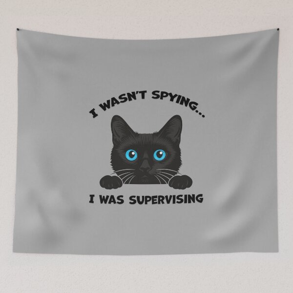 Item preview, Funny Black Cat Peeking – "I Wasn’t Spying… I Was Supervising" designed and sold by karinasalwaszka.