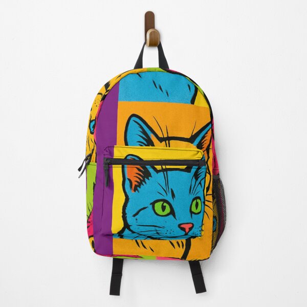 Item preview, Pop Art Style Illustrations of Cats in Bright Colorful Quadrants designed and sold by Rue Market.