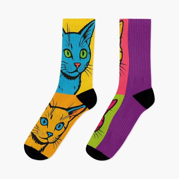 Item preview, Pop Art Style Illustrations of Cats in Bright Colorful Quadrants designed and sold by Rue Market.