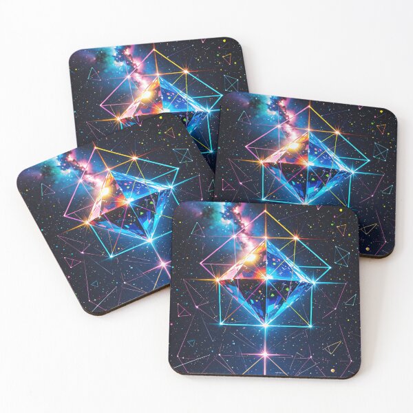 Item preview, Geometric Crystal Formation – Sacred Cosmic Geometry Over Earth designed and sold by Xynith.