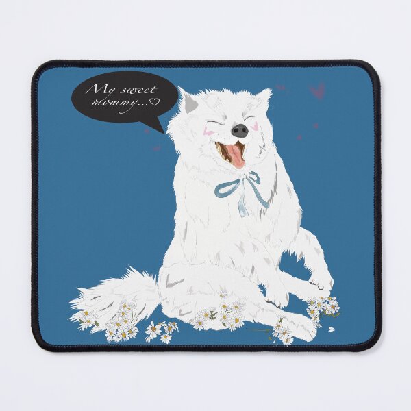 Item preview, Cute animal collection White cute dog in white Daisy garden and mini heart with sweet mommy balloon designed and sold by Miza Drops.