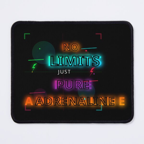 Item preview, No Limits Pure Adrenaline Extreme Sports Quote - Neon Typography Design designed and sold by Pickmash.