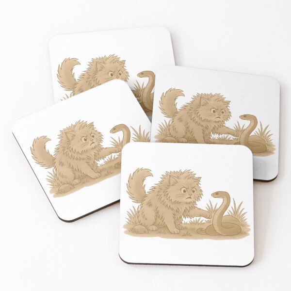 Item preview, Custom Pet Memorial - Brave Cat Facing Snake - Cartoon Tribute for Pet Parents designed and sold by PetSoulPrints.