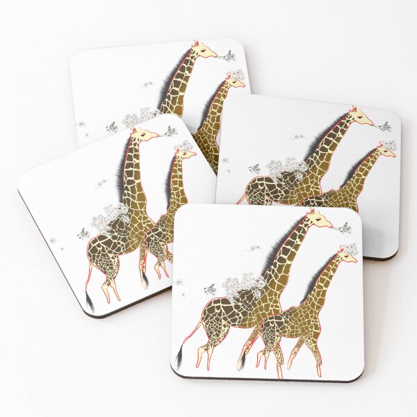 Item preview, Couple giraffe in love with white daisy designed and sold by Miza Drops.