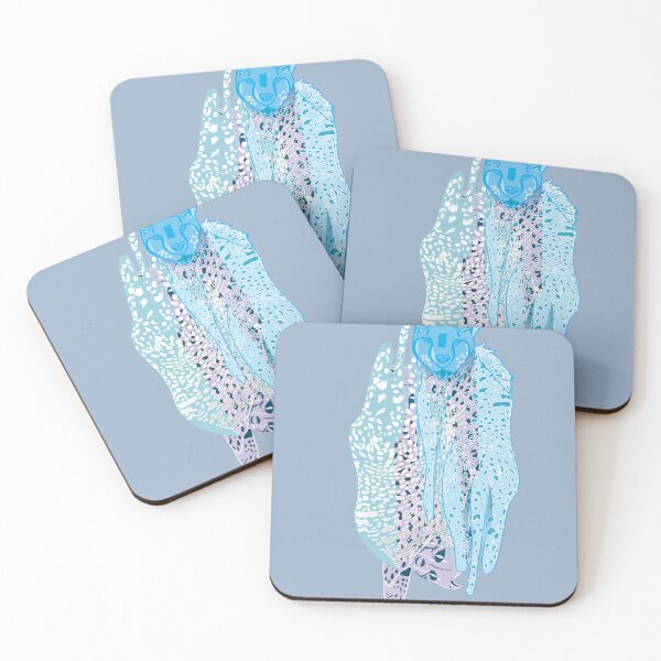 Item preview, Fours  Leopard Blue and Purple medley pattern designed and sold by Miza Drops.
