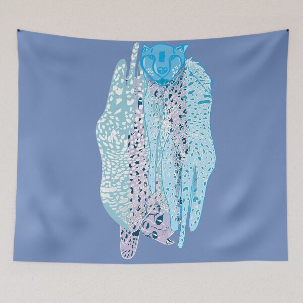Item preview, Fours  Leopard Blue and Purple medley pattern designed and sold by Miza Drops.