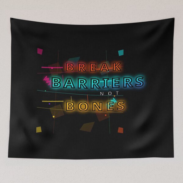 Item preview, Break Barriers Not Bones Extreme Sports Quote - Shatter Effect Design designed and sold by Pickmash.