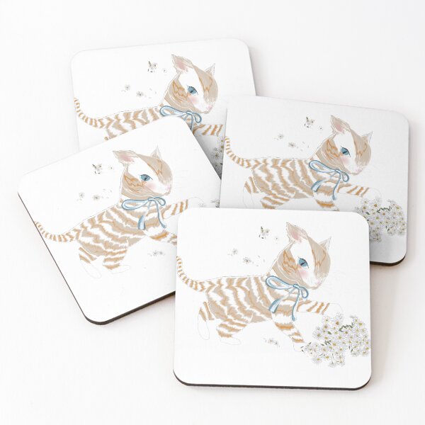 Item preview, Cute Animal Collection Cute Orange Kitten playing White Daisy designed and sold by Miza Drops.