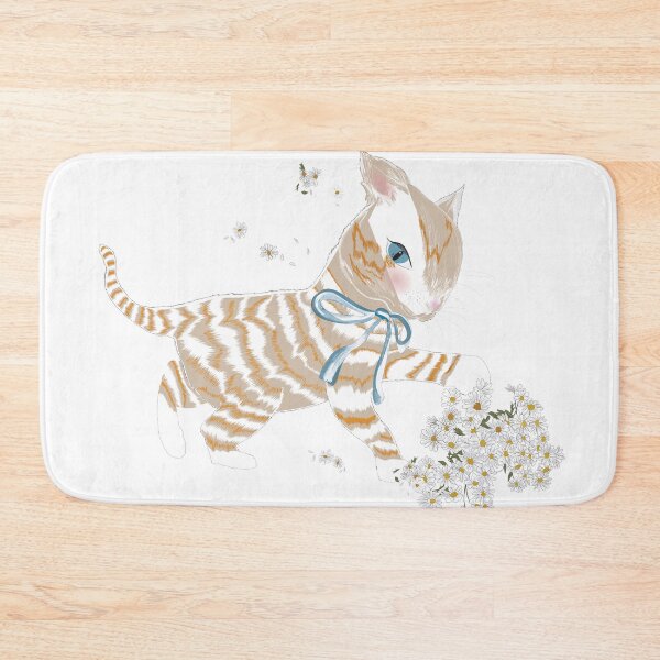 Item preview, Cute Animal Collection Cute Orange Kitten playing White Daisy designed and sold by Miza Drops.