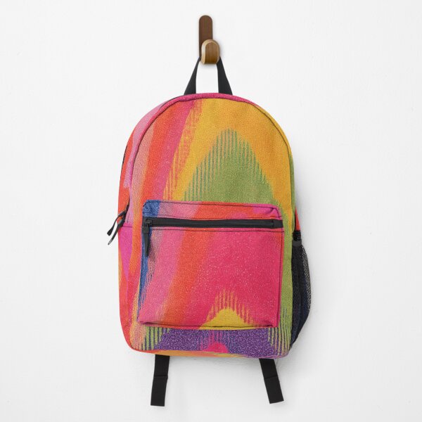 Item preview, Retro Glitch Wavy Abstract Pattern in Neon Rainbow designed and sold by trajeado14.