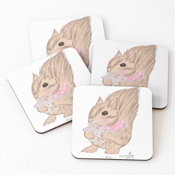 Item preview, Cute Animal Collection Cute Squirrel with White Daisy designed and sold by Miza Drops.
