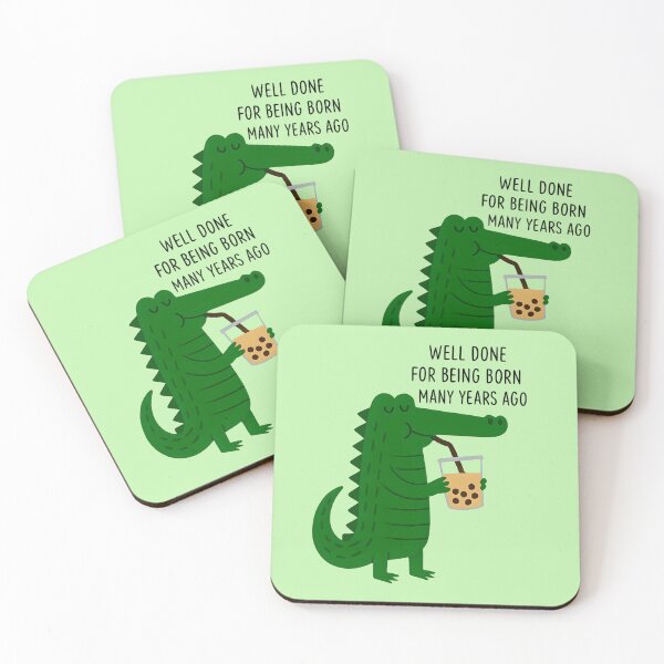 Item preview, Alligator Enjoying Drink of Boba Tee designed and sold by scooterbaby.