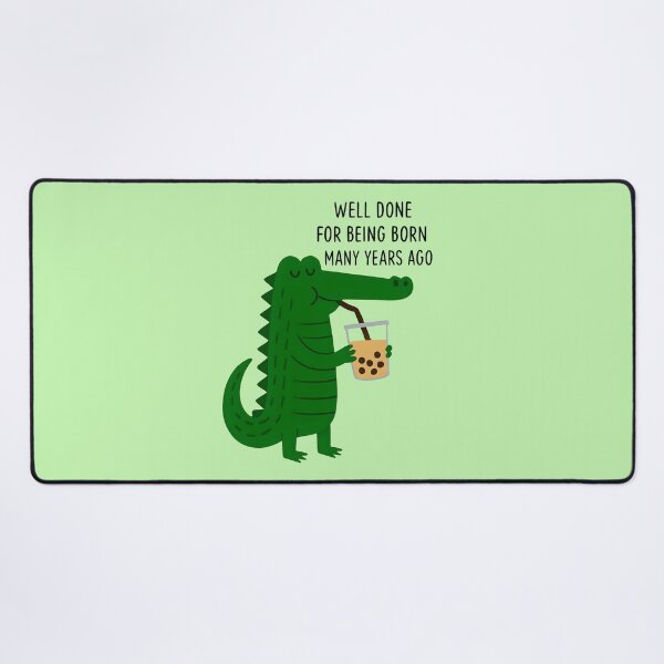 Item preview, Alligator Enjoying Drink of Boba Tee designed and sold by scooterbaby.