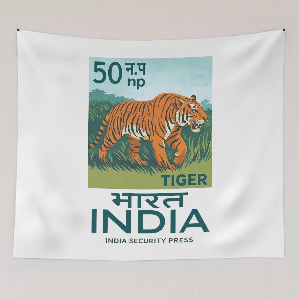 Item preview, India Bengal Tiger Stamp Poster designed and sold by retrographics.
