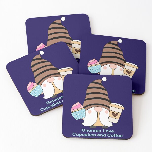 Item preview, Gnomes Love Coffee and Cupcakes Foodie Art designed and sold by SandyMDesigns.