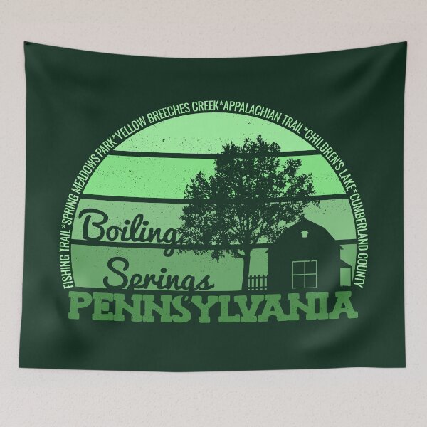 Item preview, Boiling Springs Pennsylvania Sunset Retro Vintage Local Pride Logo designed and sold by CRHPOD20.