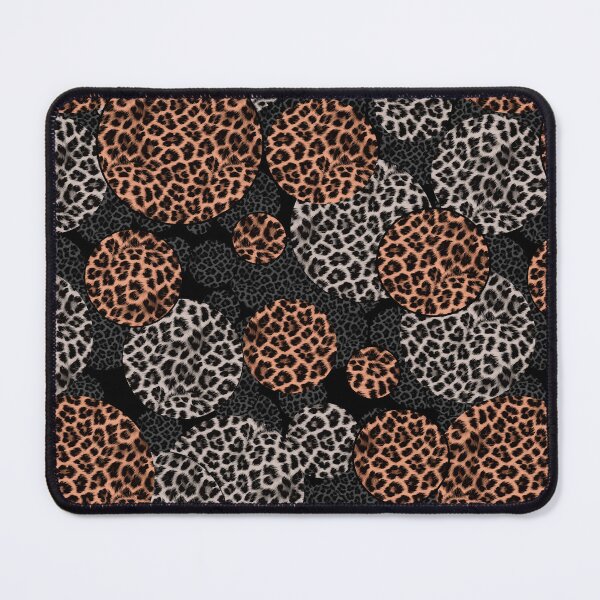 Item preview, beige grey circles with tiger pattern on black background designed and sold by fuzzyfox.