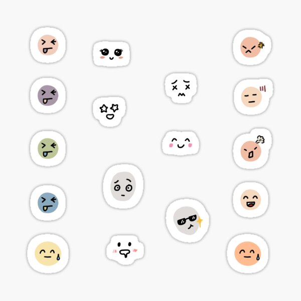 Item preview, Pack de 17 autocollants d'expressions faciales designed and sold by kangbrr.