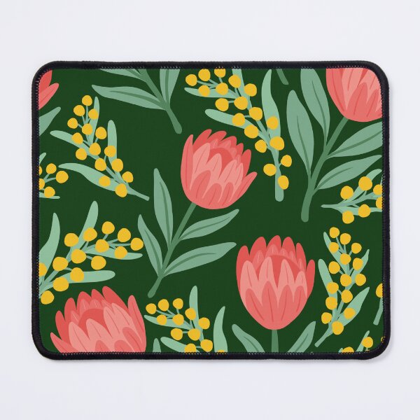 Item preview, Australian Floral Garden - Green Background designed and sold by dyesandpigments.