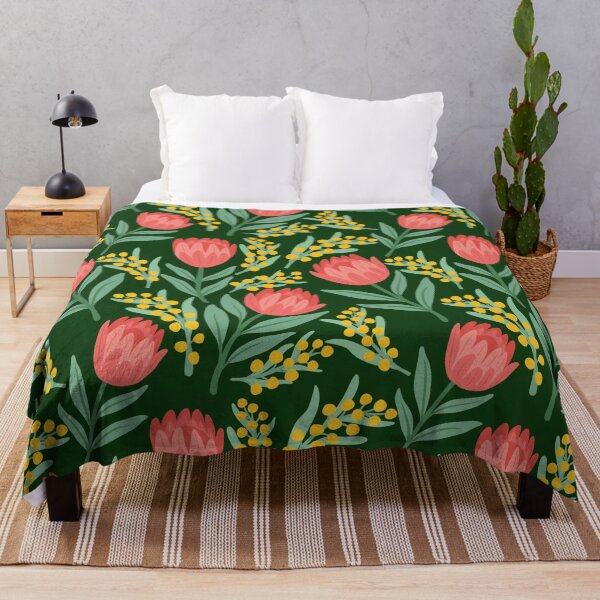 Item preview, Australian Floral Garden - Green Background designed and sold by dyesandpigments.