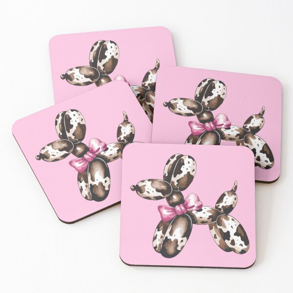 Item preview, Cute Retro Cow Print Coquette Balloon Dog  designed and sold by BrownHorse90s.