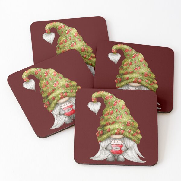 Item preview, Strawberry Jam Gnome Knit Hat Foodie Art designed and sold by SandyMDesigns.