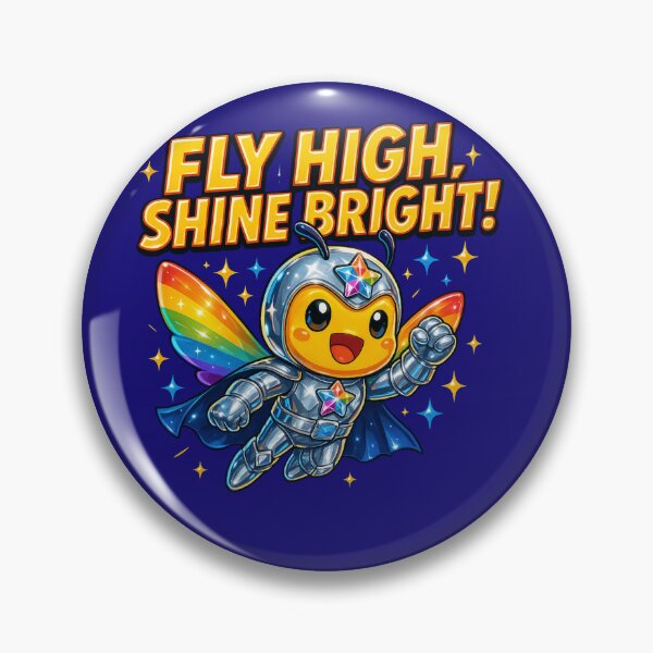 Item preview, Fly High Shine Bright Silver Superhero Bee designed and sold by Lalalulubee.