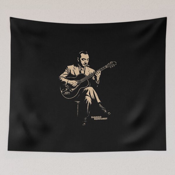 Item preview, Django Reinhardt Manouche Jazz Guitarist Illustration designed and sold by Boogosh.