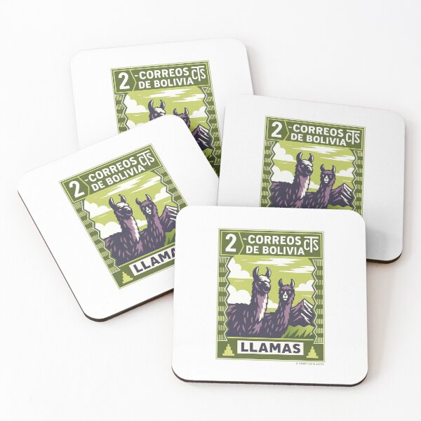 Item preview, Bolivia Llamas Stamp Poster designed and sold by retrographics.