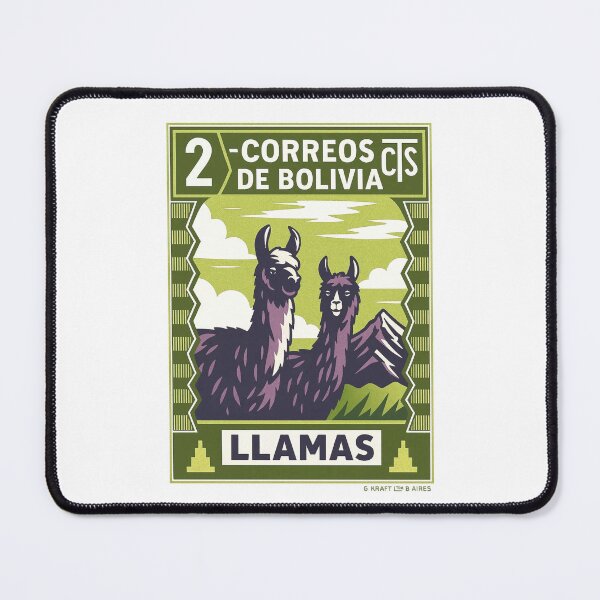 Item preview, Bolivia Llamas Stamp Poster designed and sold by retrographics.