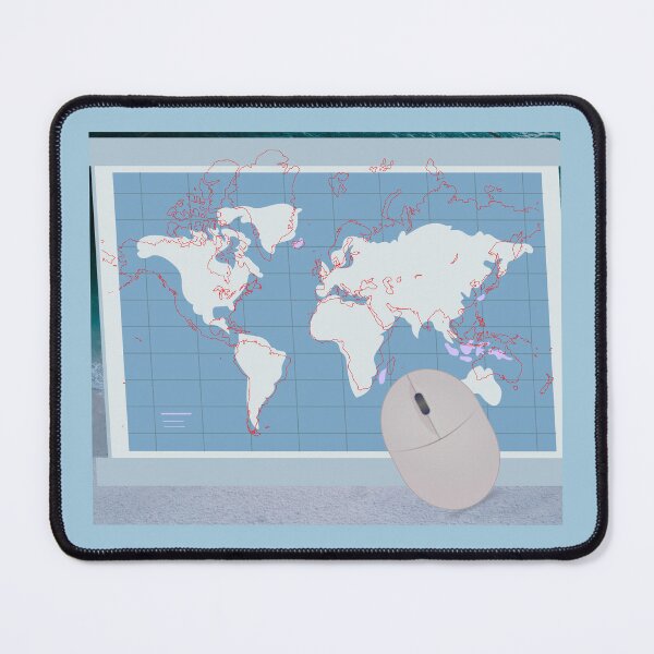 Item preview, A mouse pad with world map and mouse designed and sold by neena786.