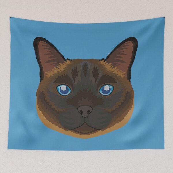Item preview, Sassy Siamese Cat with big blue eyes designed and sold by tayaan.