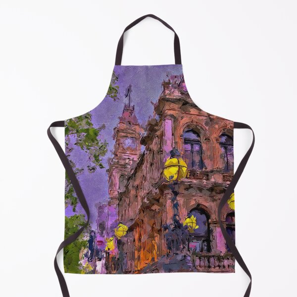 Artikelvorschau, Impressionistisches Gemälde des Rathauses von Bendigo - Bendigo, Victoria, Australien entworfen und verkauft von Steven Jodoin.
