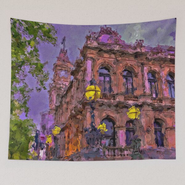Item preview, Impressionist Painting of the Bendigo Town Hall - Bendigo, Victoria, Australia designed and sold by Steven Jodoin.