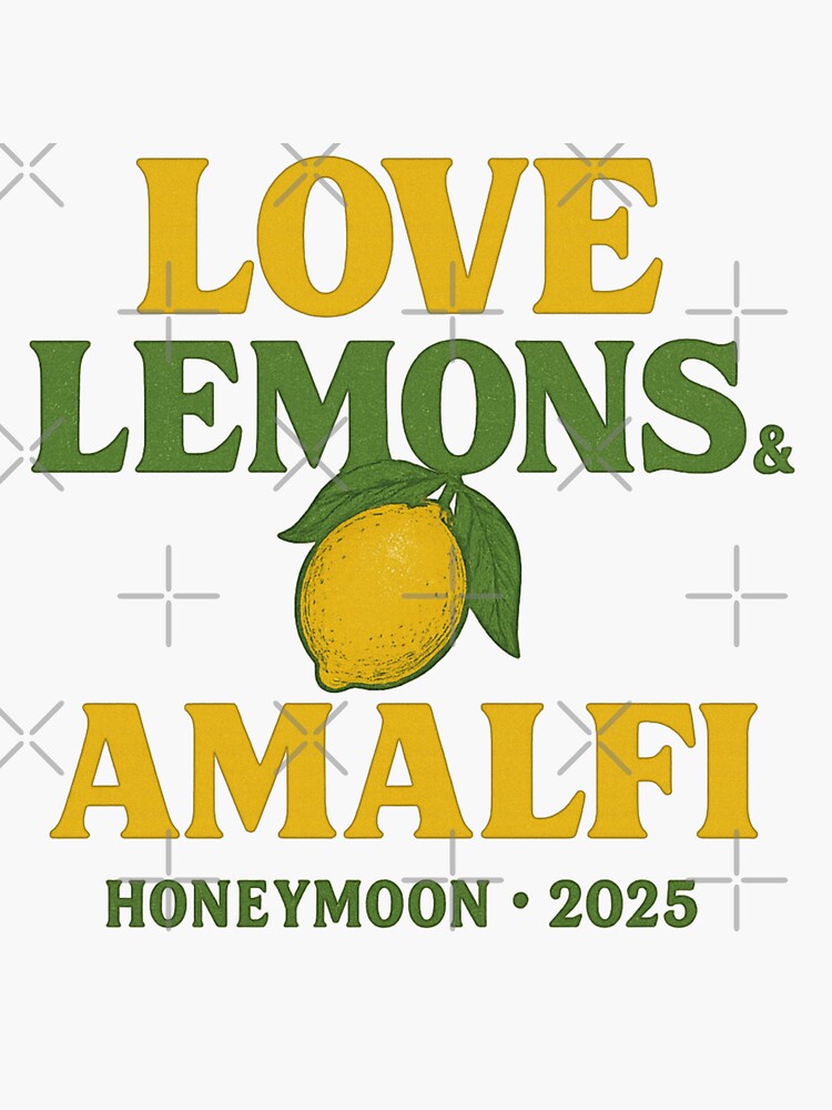 Thumbnail 3 of 3, Sticker, Love, Lemons & Amalfi – Honeymoon 2025 Quote | Romantic Italy Wedding Trip Design for Stickers & Gifts designed and sold by Memorph.