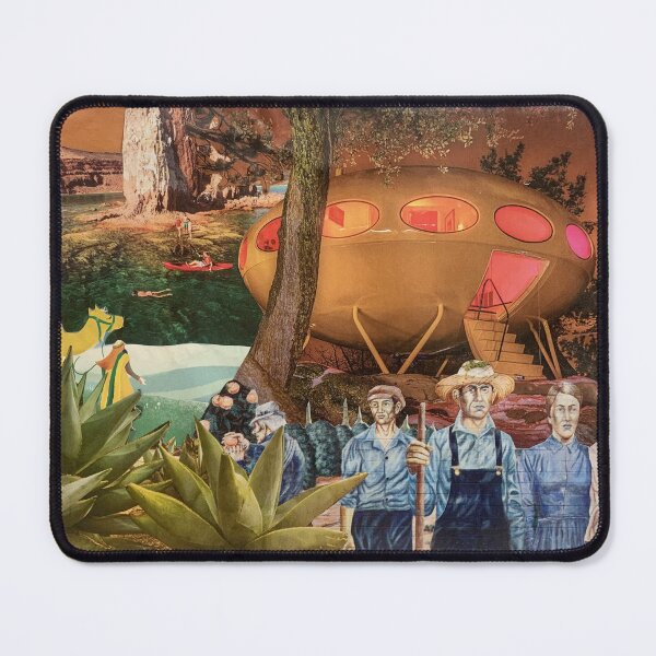Item preview, Neo Frontier collage UFO spaceship desert Area 51 designed and sold by ArtByAMReisig.