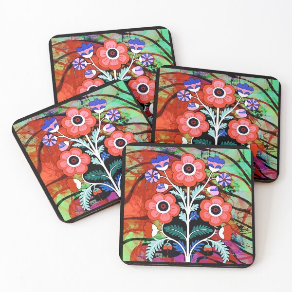 Item preview, Retro Folk Flowers designed and sold by ViaARTfactory.