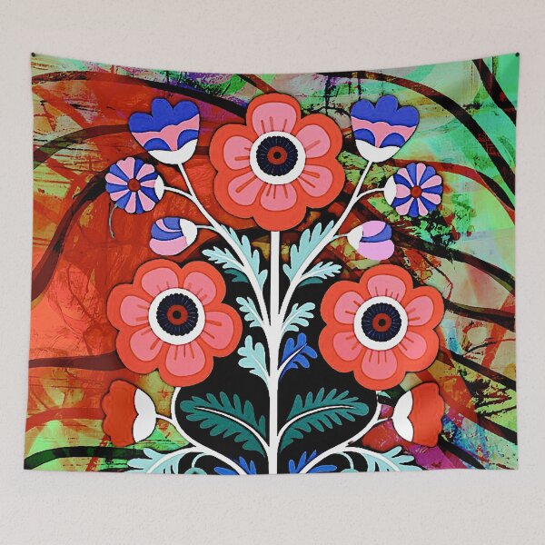 Item preview, Retro Folk Flowers designed and sold by ViaARTfactory.