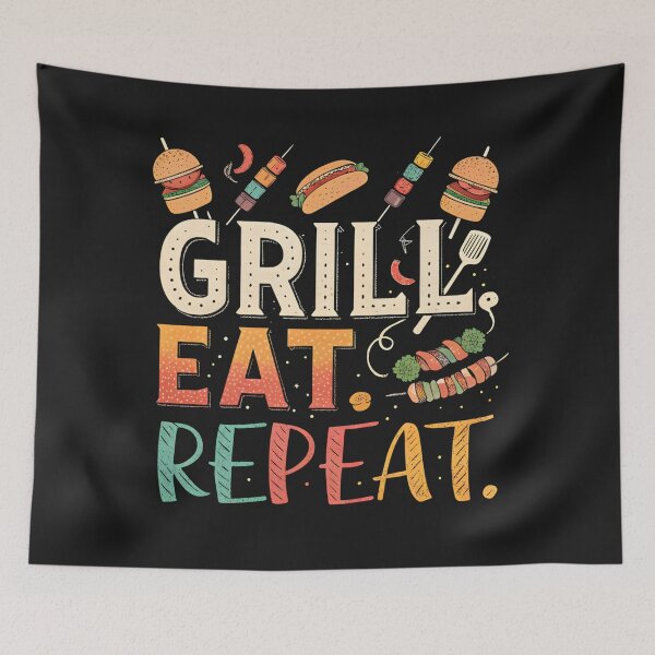 Item preview, Grill Eat Repeat designed and sold by GogoGrove.
