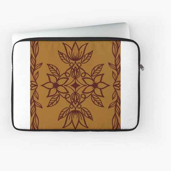 Vista previa del artículo con la obra «Flores populares sencillas: mostaza y granate», diseñado y vendido por FoxfireAndCo.