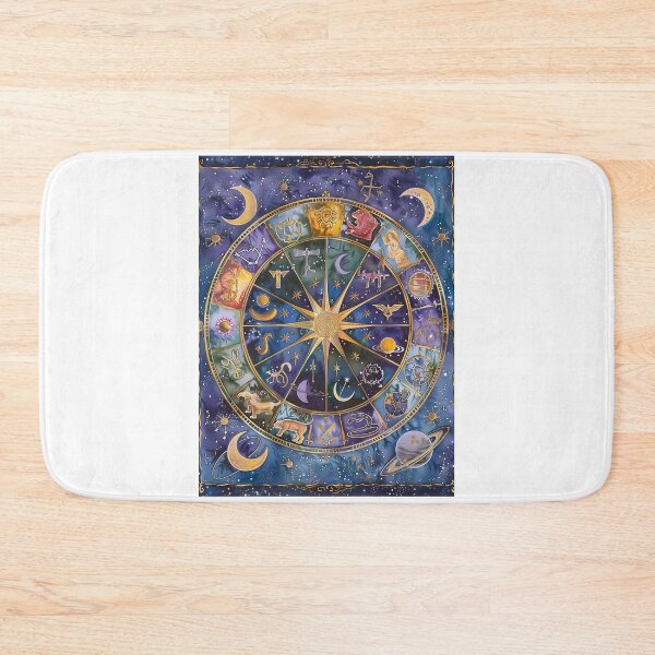 Item preview, Celestial circle of zodiac signs and planets – cosmic harmony designed and sold by GalaxyKale.