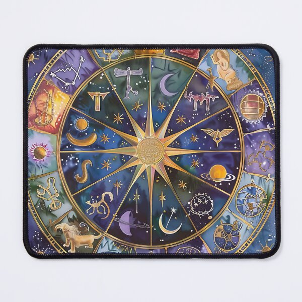 Item preview, Celestial circle of zodiac signs and planets – cosmic harmony designed and sold by GalaxyKale.