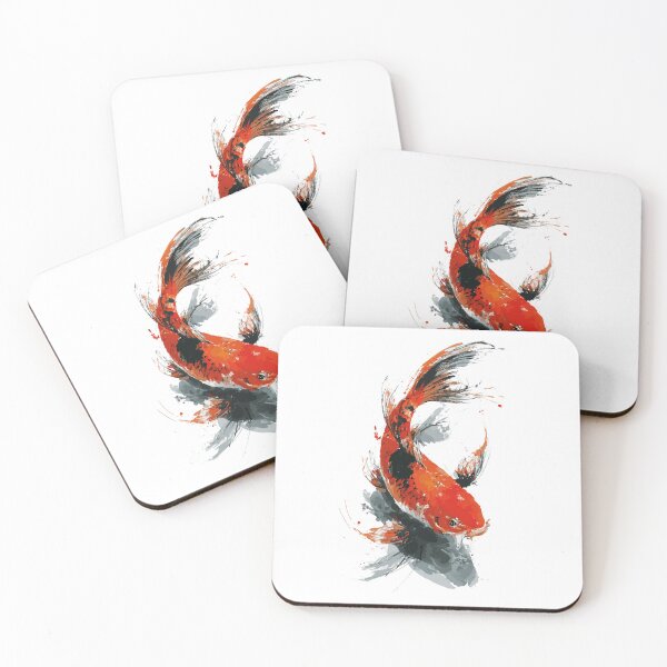 Item preview, Sumi-E - Orange and Black Koi Fish designed and sold by HLEDesign.