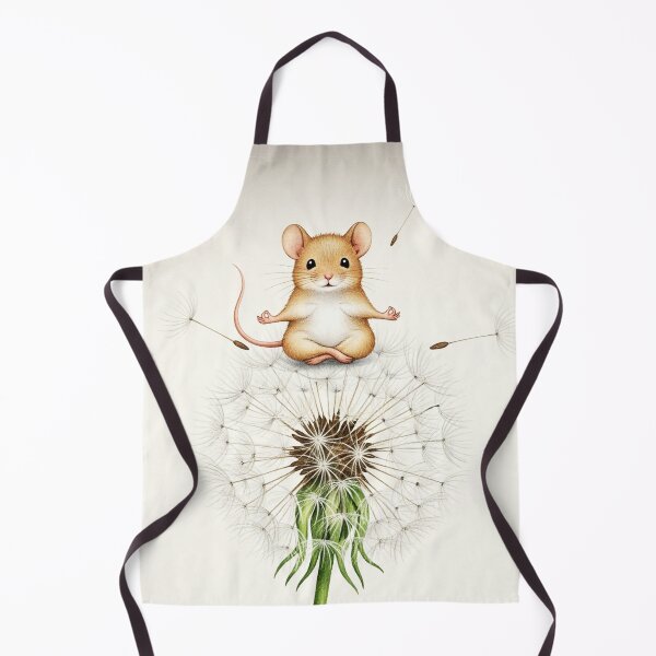 Item preview, Meditating Zen Mouse on a White Dandelion – Funny Yoga Art designed and sold by DaisyHouse.