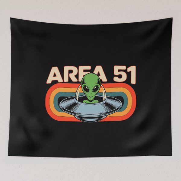Item preview, Retro Alien Spaceship Design With Area 51 Roswell UFO 1970s text designed and sold by w1ckerman.