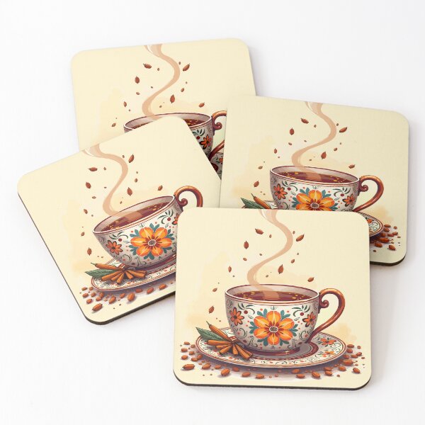 Item preview, Steaming Cup of Chai with Floral Cup and Paisley Art designed and sold by Dreambytes.