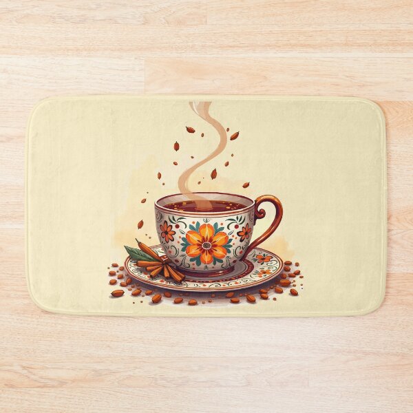 Item preview, Steaming Cup of Chai with Floral Cup and Paisley Art designed and sold by Dreambytes.