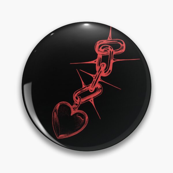 Item preview, Heart Pendant on spiked chain link designed and sold by ElizaRoseTattoo.