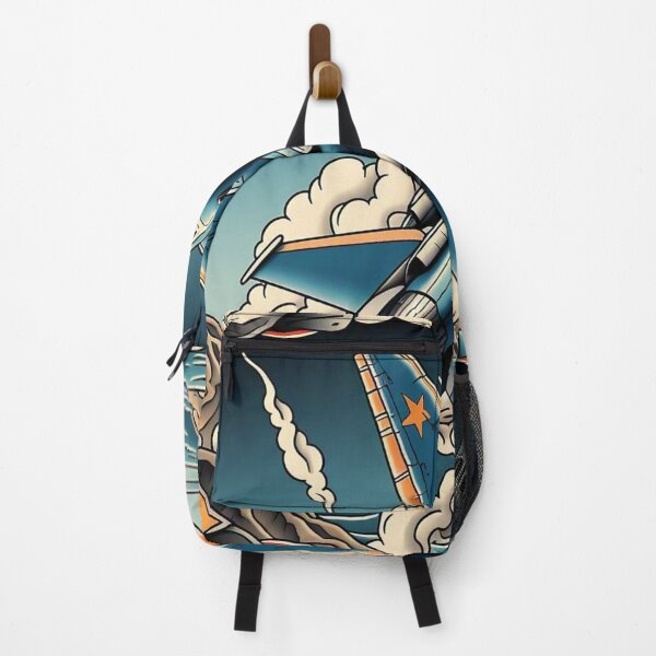 Item preview, "Mountain & Sea Guardian - Classic Jet Tattoo" designed and sold by ONESTARTS ARTS.
