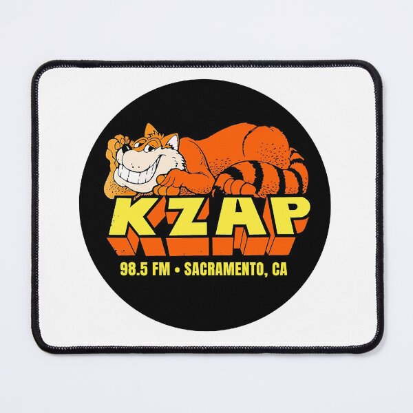 Item preview, KZAP 98.5 Radio Sacramento, CA in black circle designed and sold by PIXEL POP DESIGNS - Beyond the Norm!.